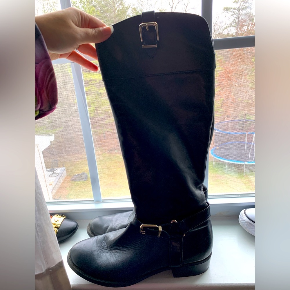 INC riding boots in black. Size 8.5.
